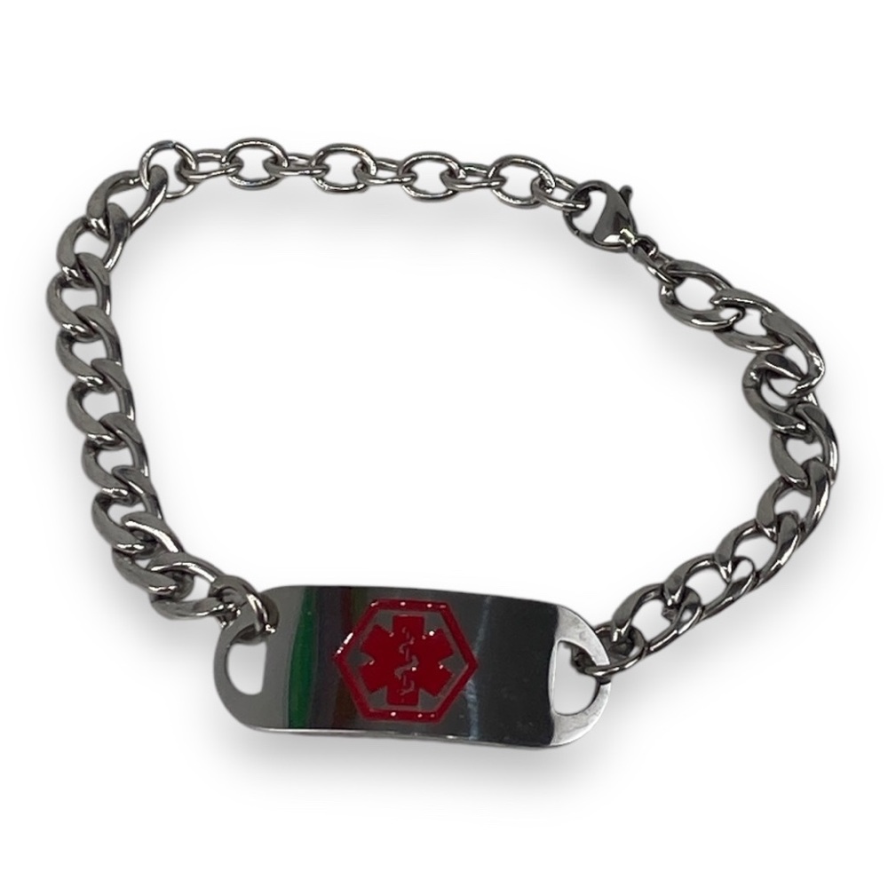 Medical alert Diabetic bracelet Stainless steel adjustable